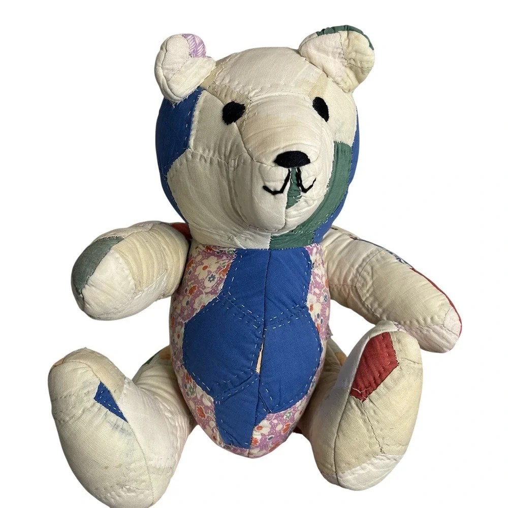 Vintage Handmade Patchwork Quilt Teddy Bear 10